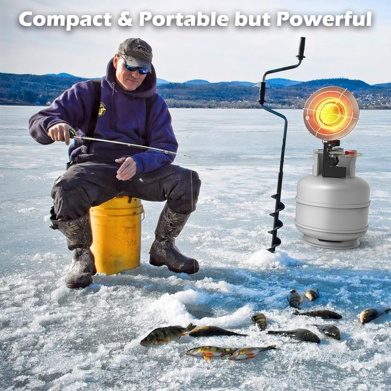 BUYPLUS Propane Heater 15,000BTU, Portable Outdoor Propane Heater with 3 Adjustable Modes & Safety Shut-off Valve, Single Tank Top Tent Heaters for Camping, Fishing, Outdoor Use, Red - Image 2